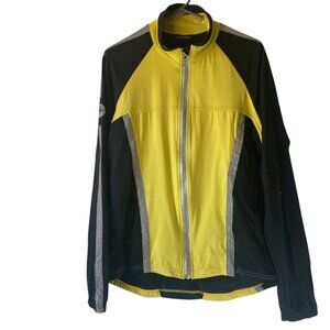 Castelli Men XXL Cycling Yellow Jacket Reflective Zipper Pockets Sportswear READ
